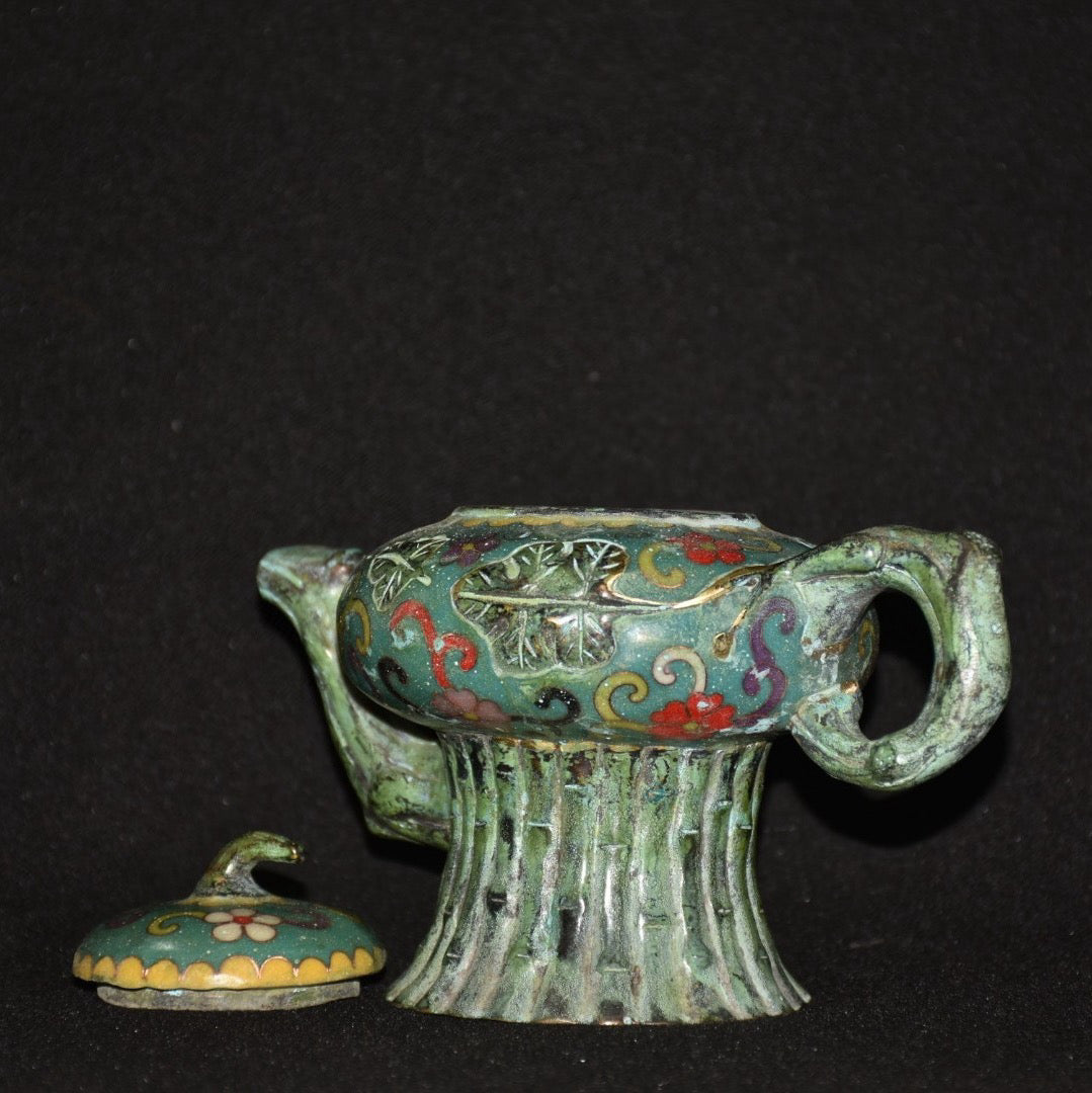 Pure copper cloisonne wine pot ornament