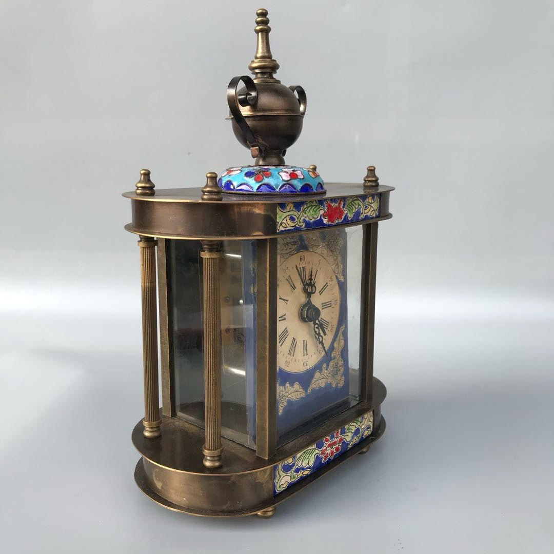 Pure copper mechanical old clock