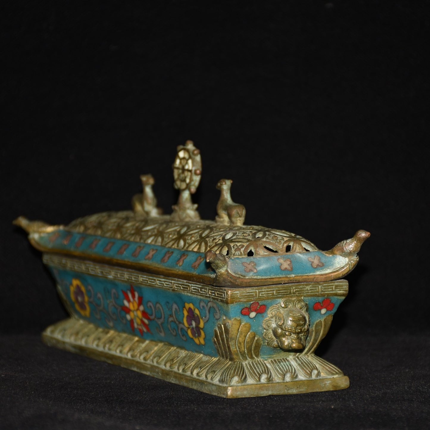 Pure copper cloisonne incense burner ornament