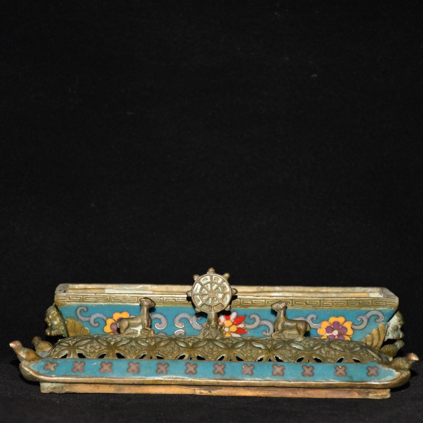 Pure copper cloisonne incense burner ornament