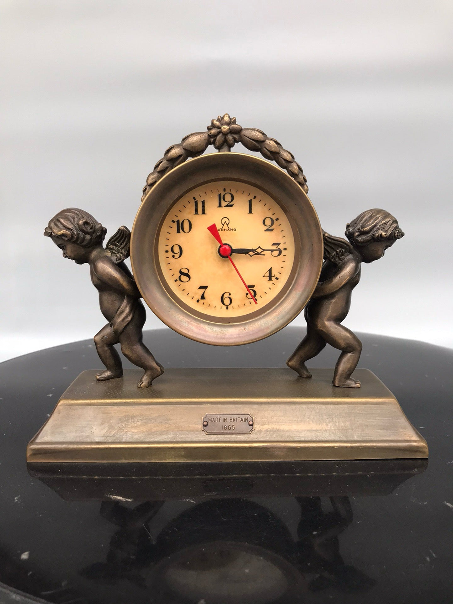 Pure copper double child mechanical clock