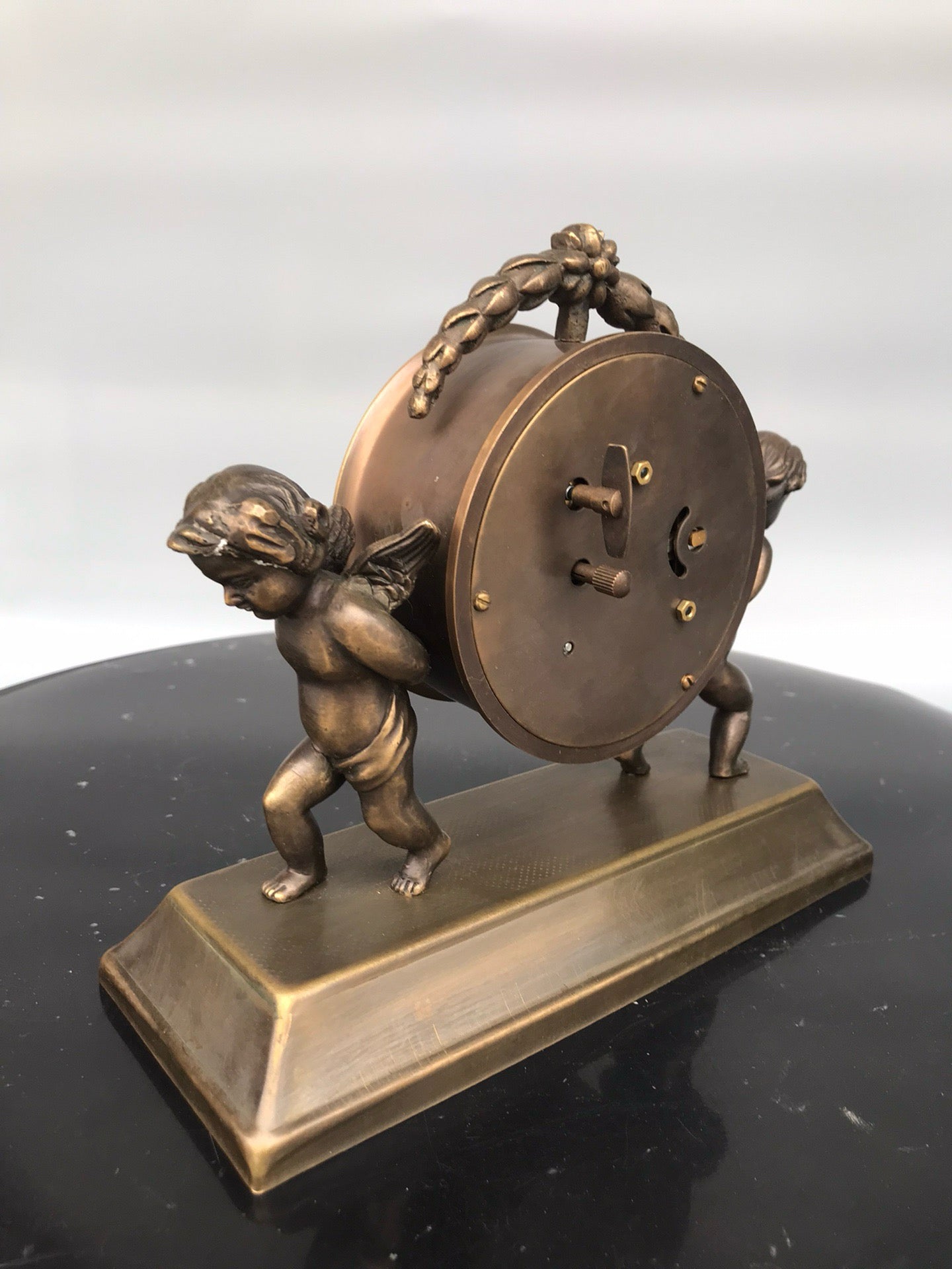 Pure copper double child mechanical clock