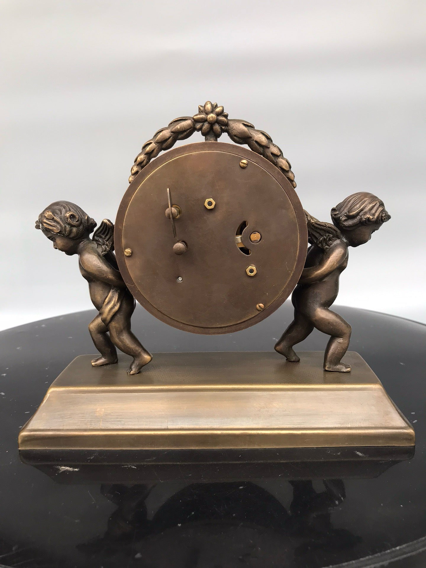 Pure copper double child mechanical clock