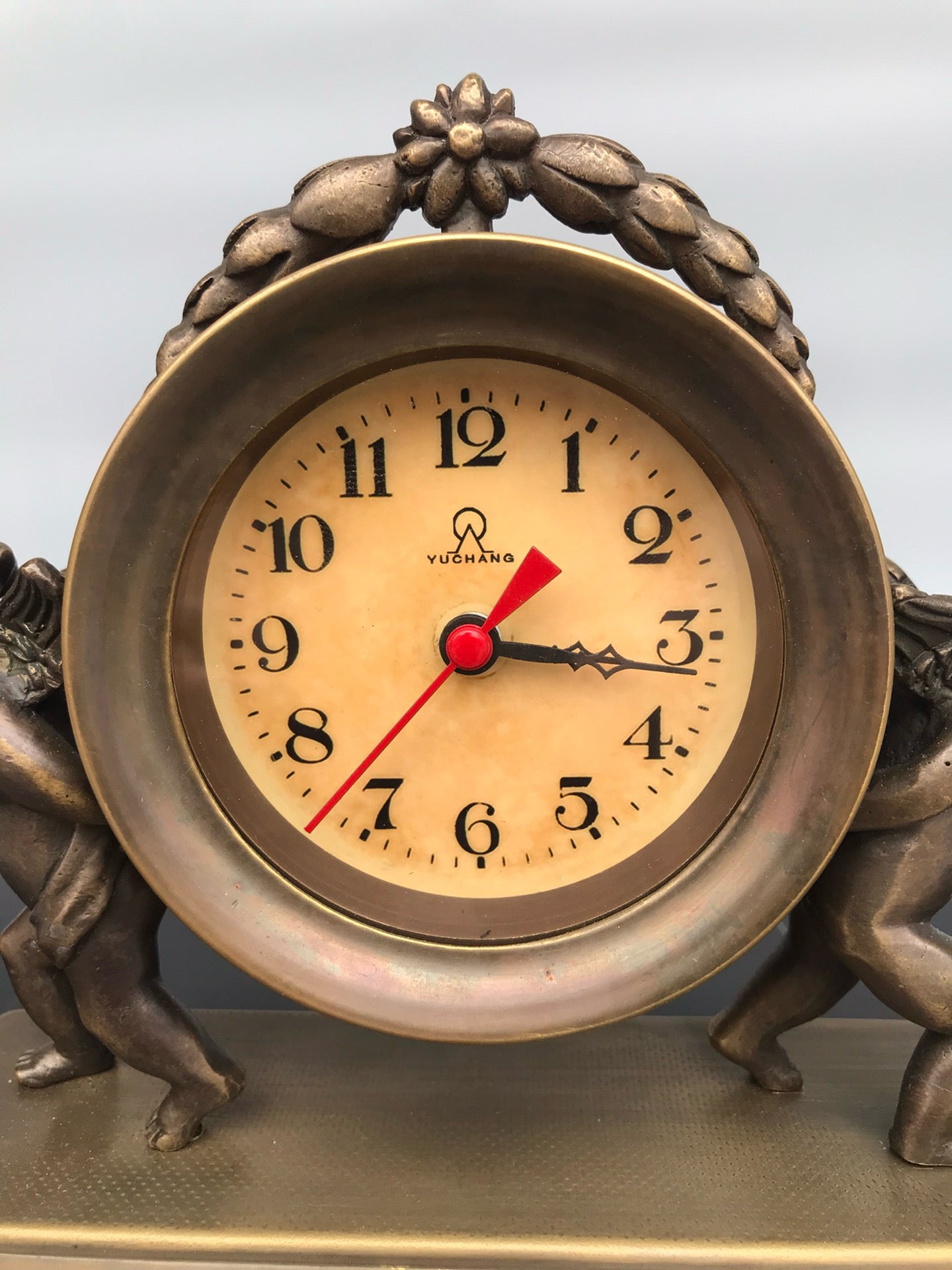 Pure copper double child mechanical clock