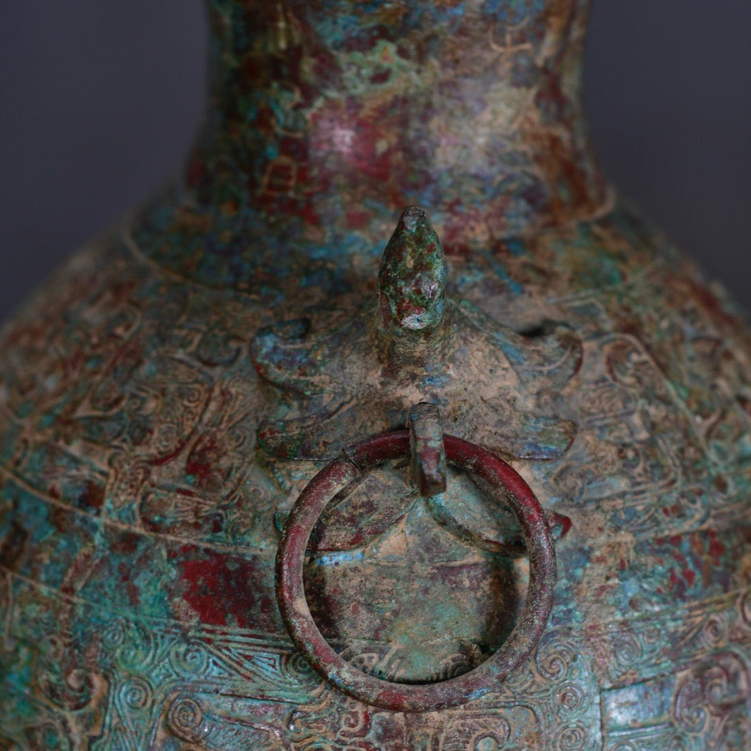 Chinese antique bronze lotus vase