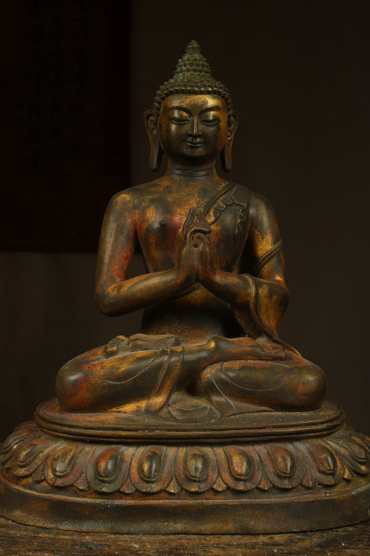 Chinese antique pure copper statue of the Great Sun Buddha