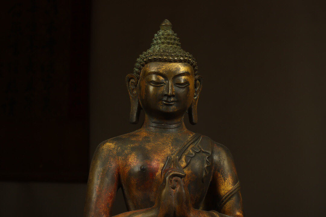 Chinese antique pure copper statue of the Great Sun Buddha