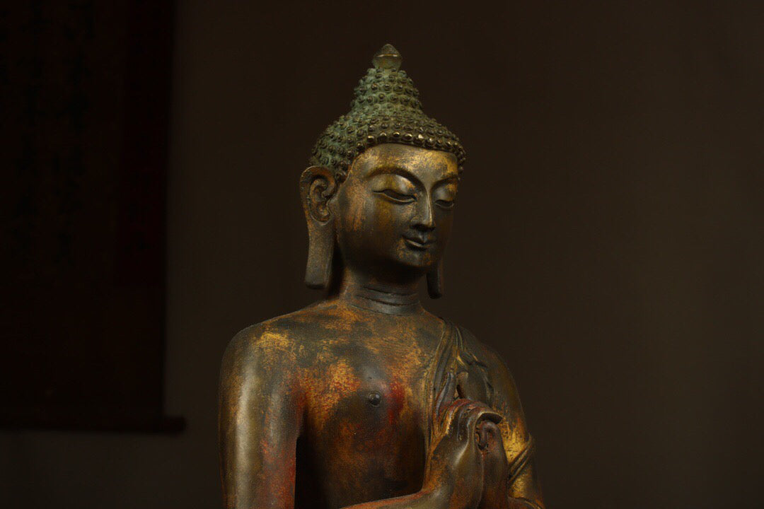 Chinese antique pure copper statue of the Great Sun Buddha
