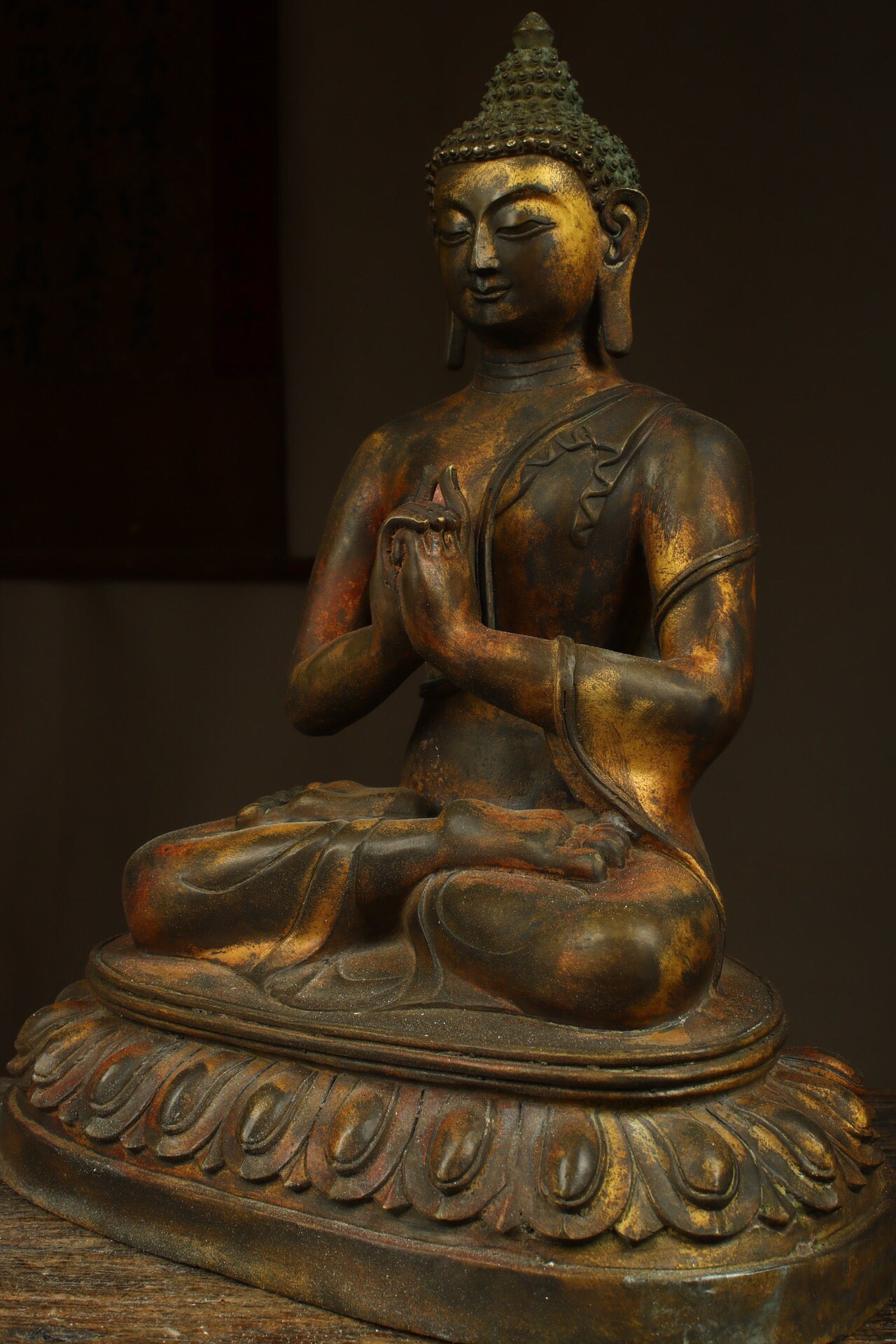 Chinese antique pure copper statue of the Great Sun Buddha