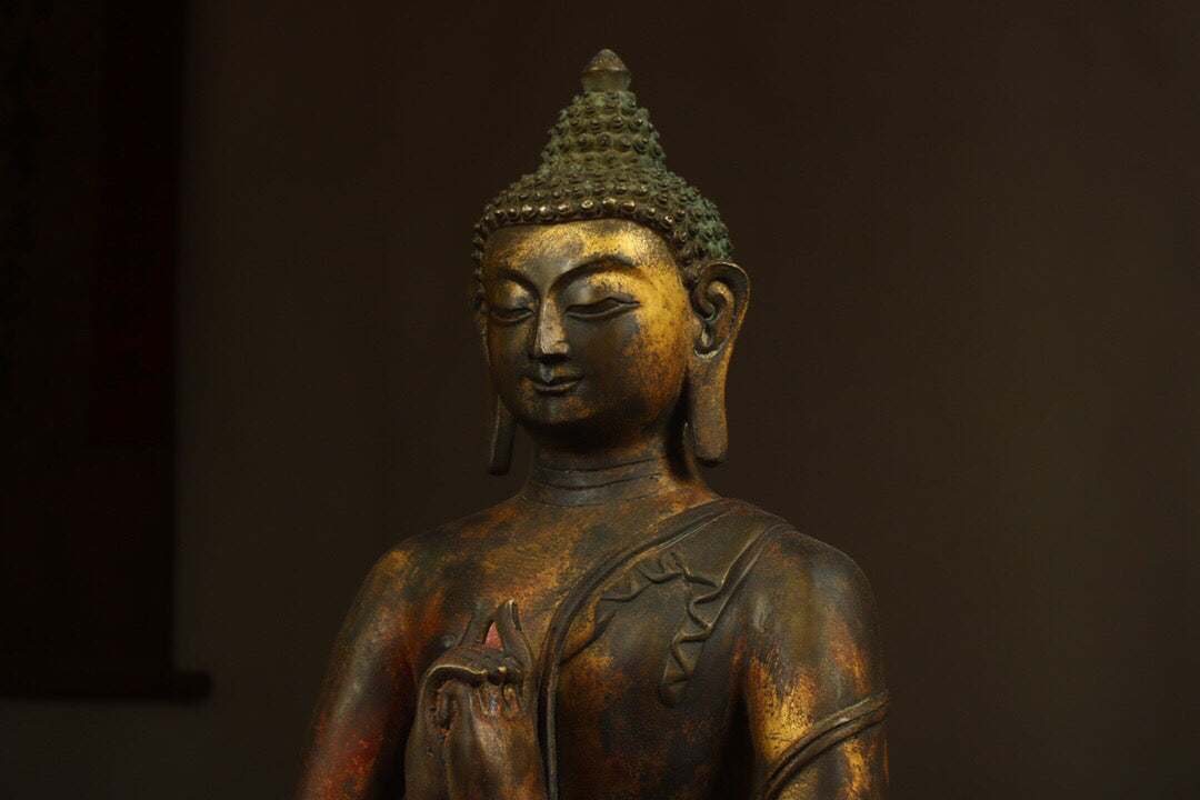 Chinese antique pure copper statue of the Great Sun Buddha
