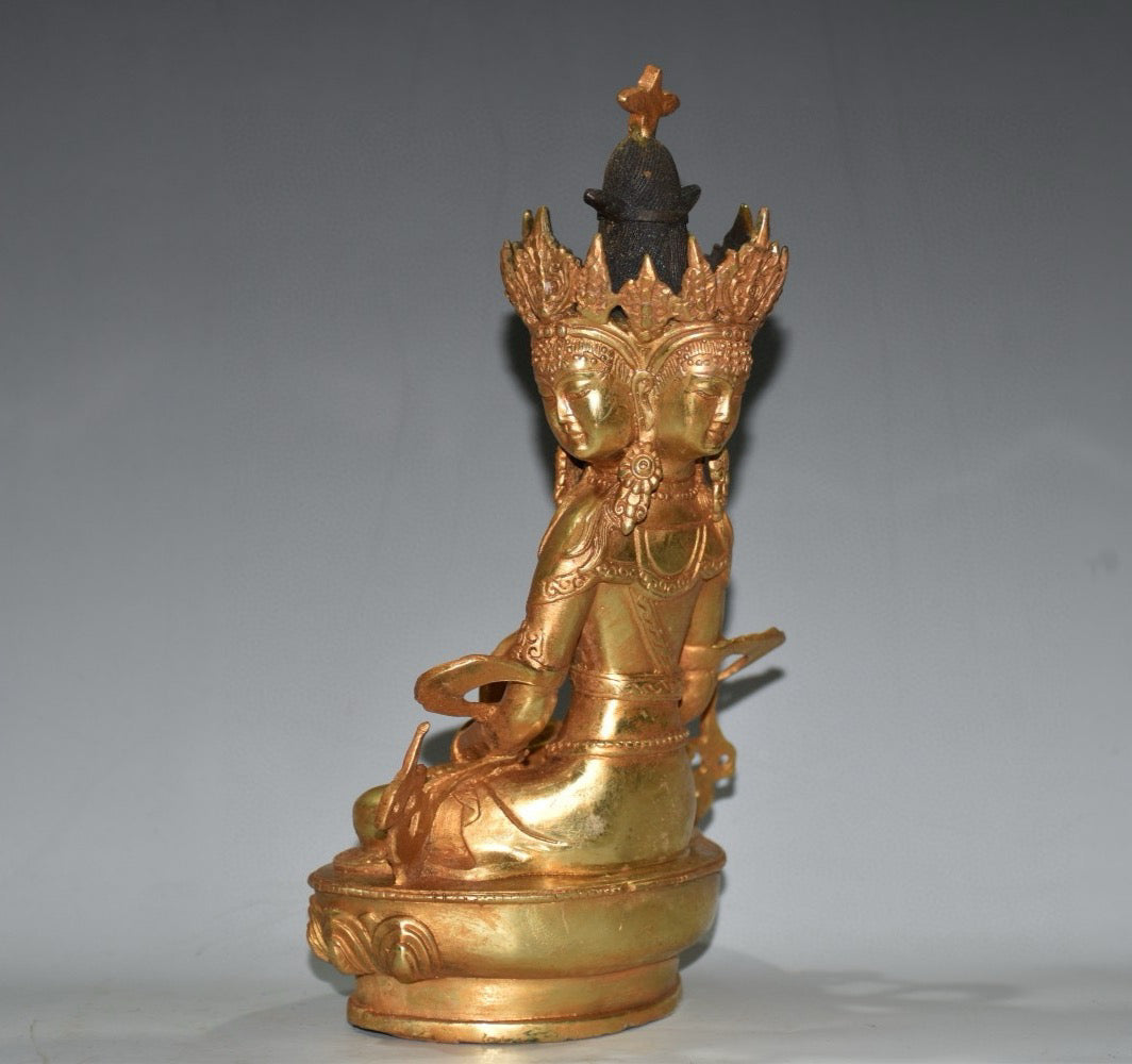 Pure copper four sided Buddha statue ornament