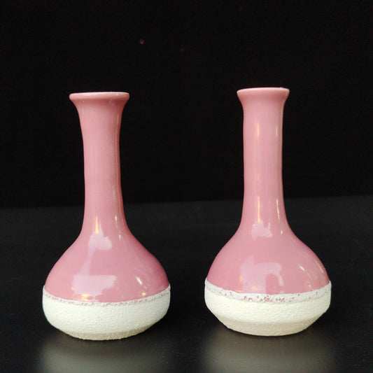 A pair of ceramic vases for home decoration,