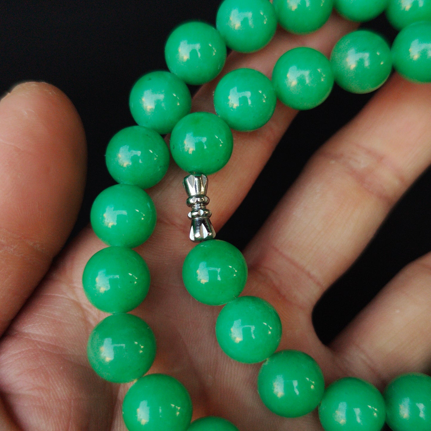 Jade necklace, jade bead pendant, jewelry