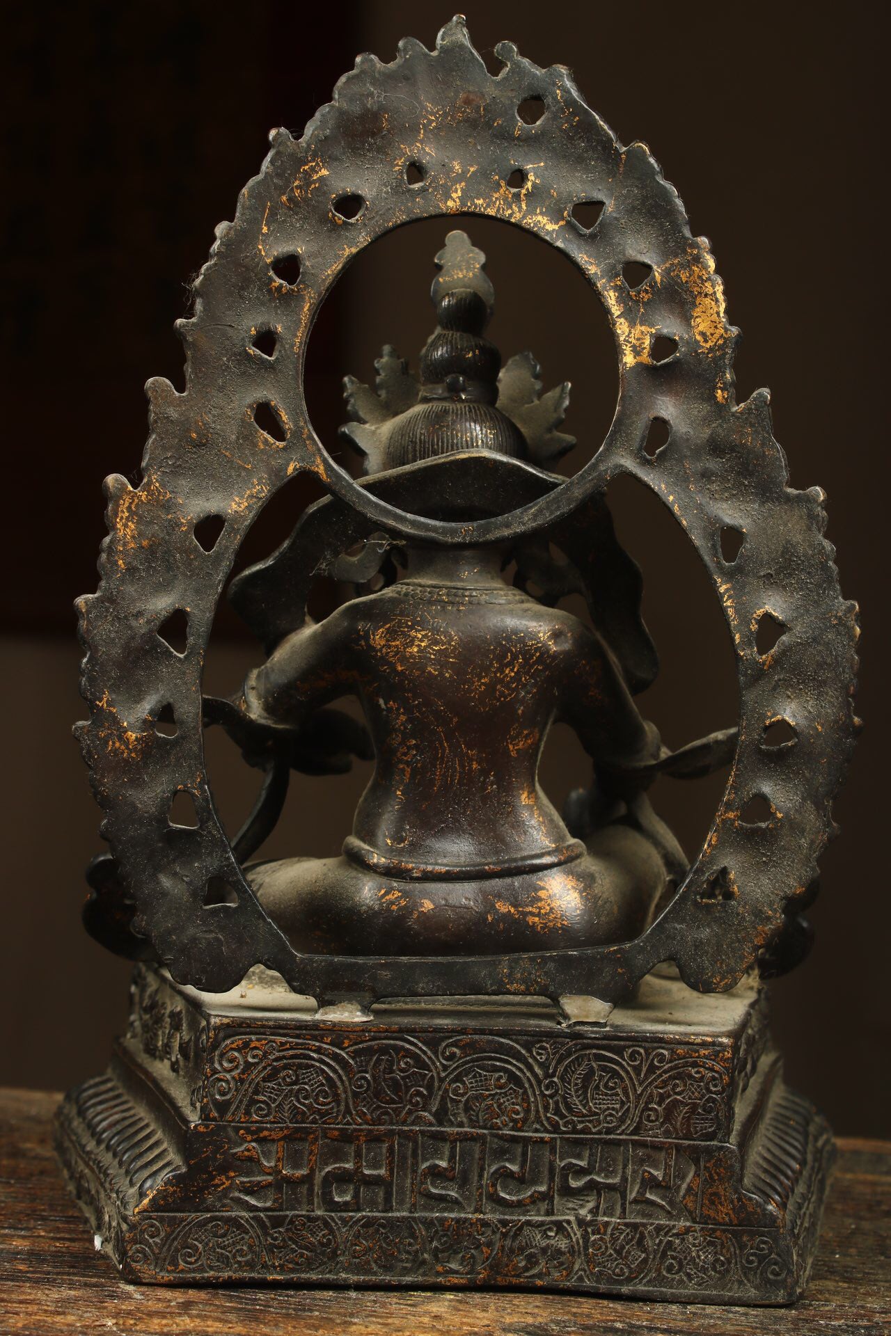 Chinese antique pure copper yellow statue of the God of Wealth Buddha