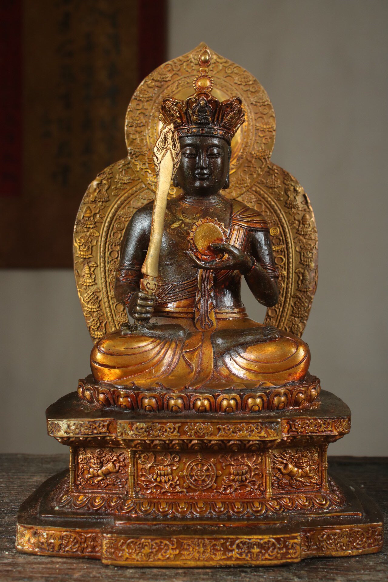 Chinese Antique Pure Copper Void Hidden Buddha Statue
