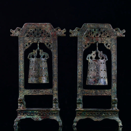 Chinese antique bronze wall clock