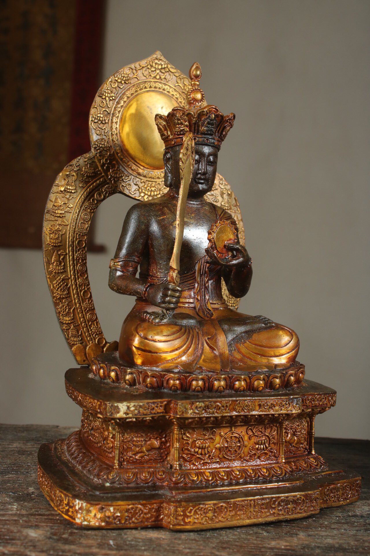 Chinese Antique Pure Copper Void Hidden Buddha Statue