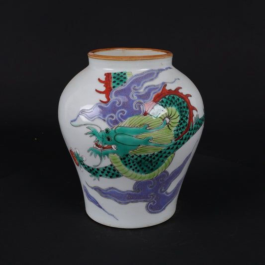 Republic of China pink dragon patterned jar