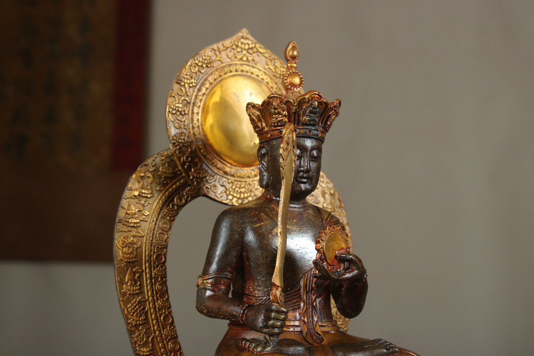 Chinese Antique Pure Copper Void Hidden Buddha Statue