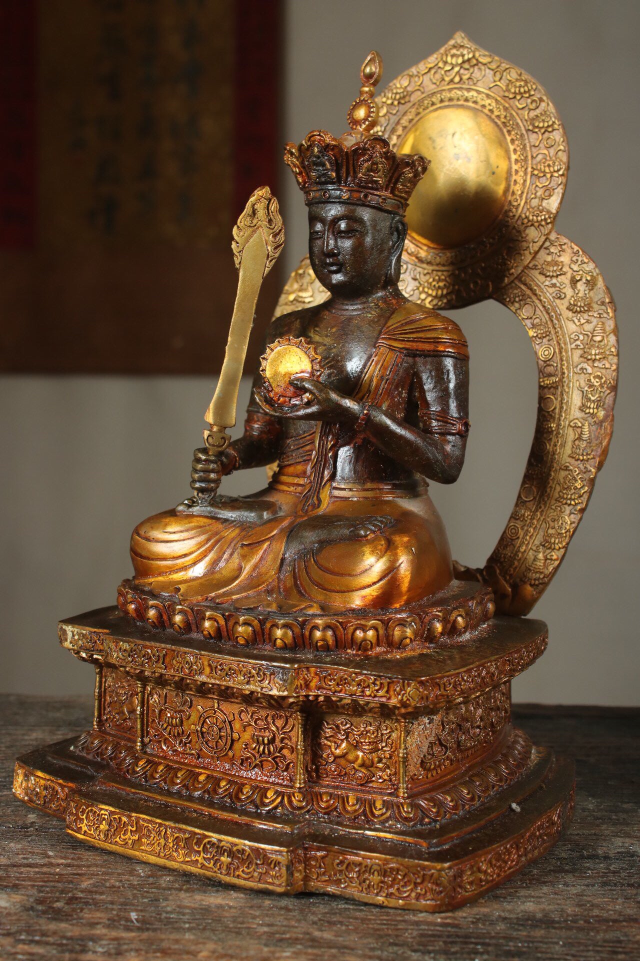 Chinese Antique Pure Copper Void Hidden Buddha Statue