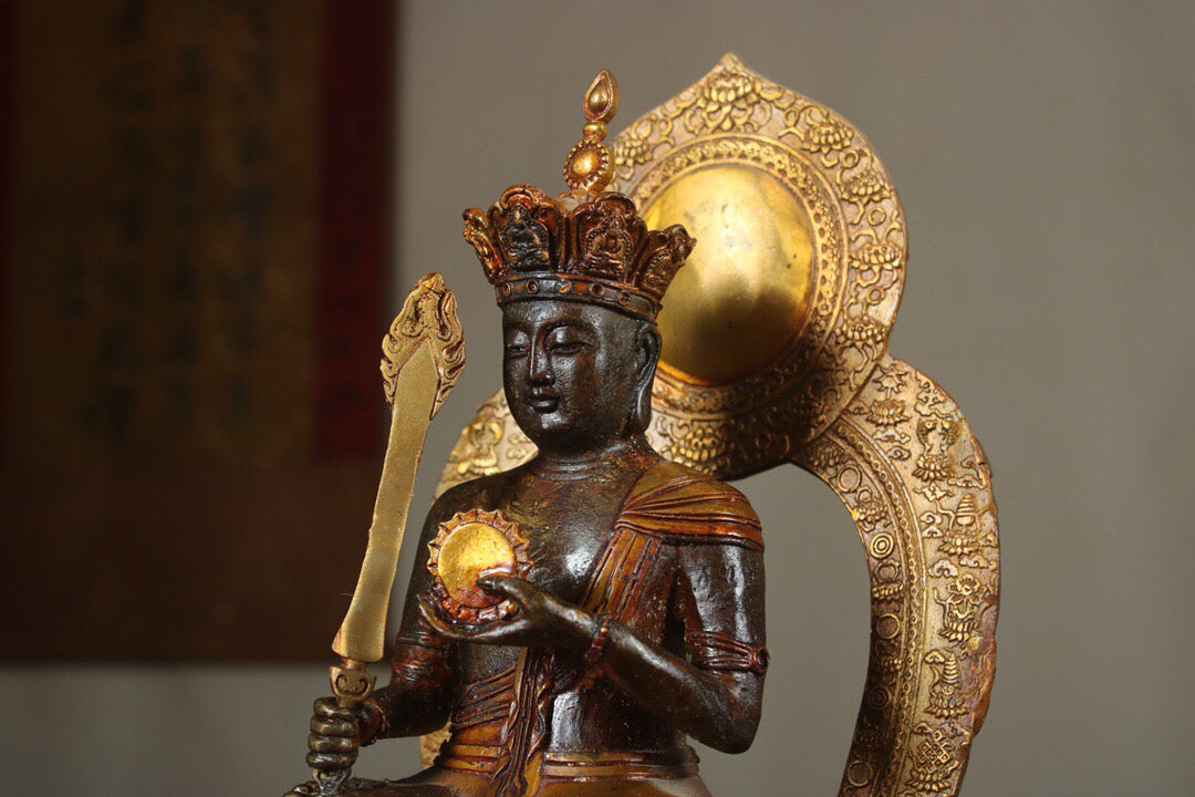 Chinese Antique Pure Copper Void Hidden Buddha Statue
