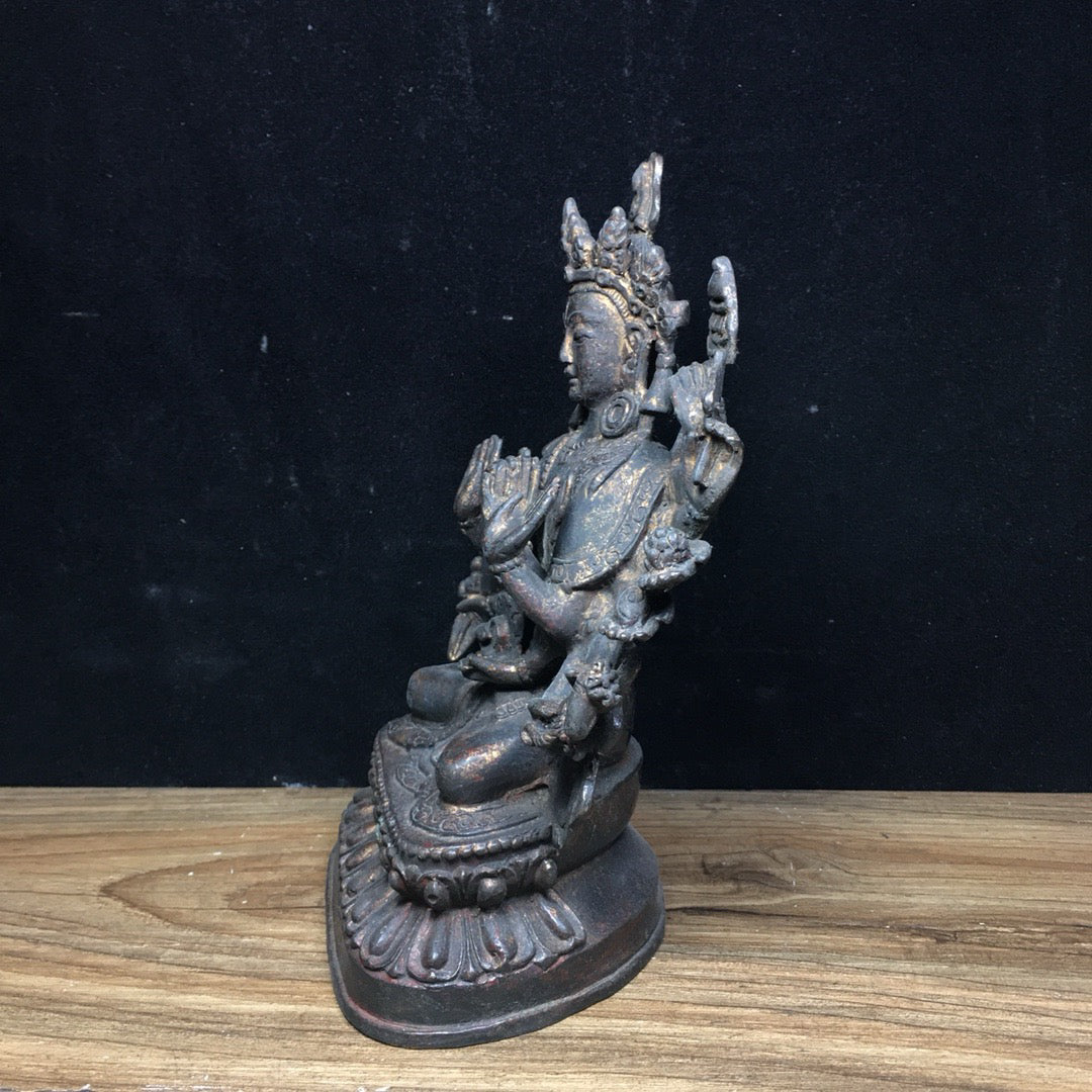 Chinese Antique Pure Copper Thousand Handed Guanyin