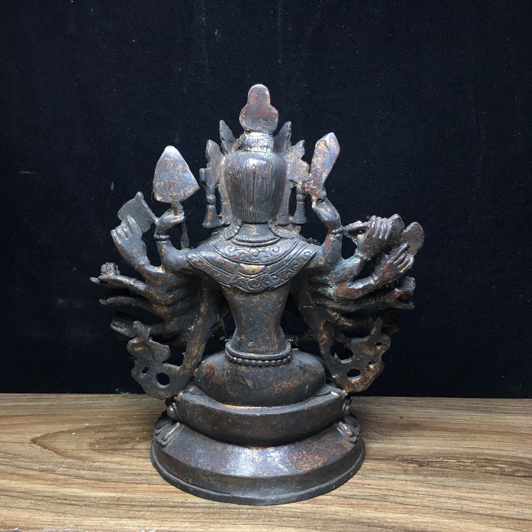 Chinese Antique Pure Copper Thousand Handed Guanyin