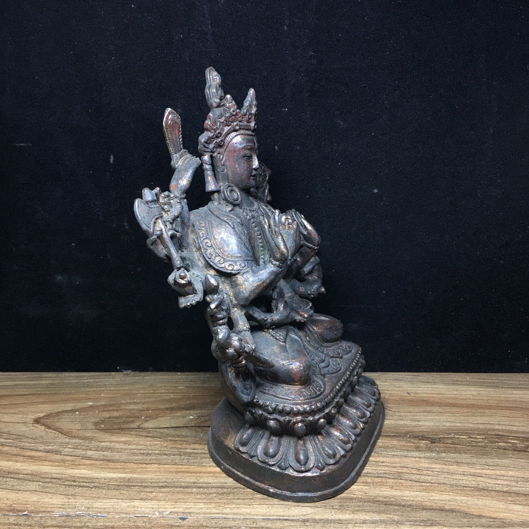 Chinese Antique Pure Copper Thousand Handed Guanyin