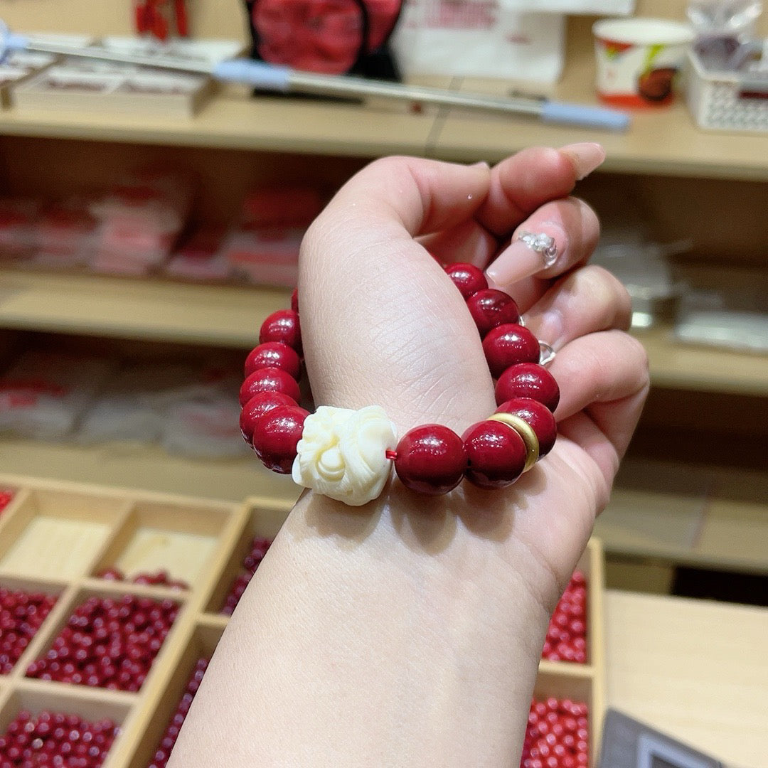 Vermilion and purple clay lion awakening bracelets