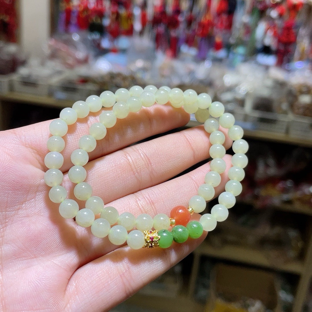 Hotan Jade Plus Jasper Hand String
