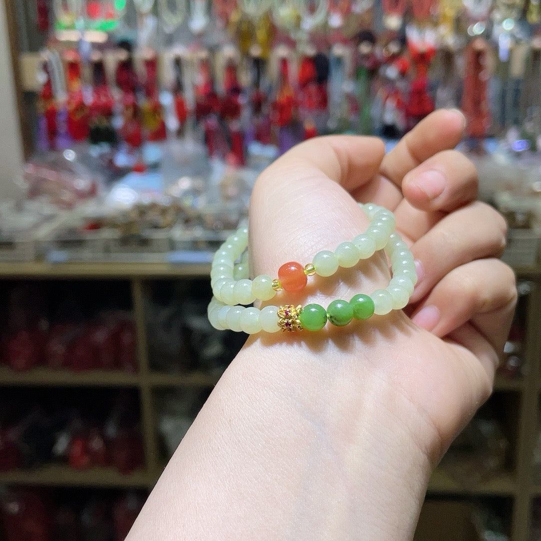Hotan Jade Plus Jasper Hand String