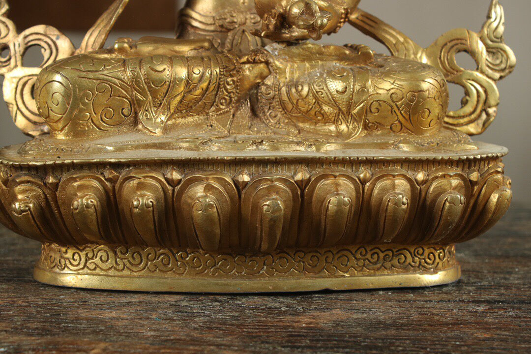Chinese Antique Pure Copper Vajra Sutra Buddha Statue