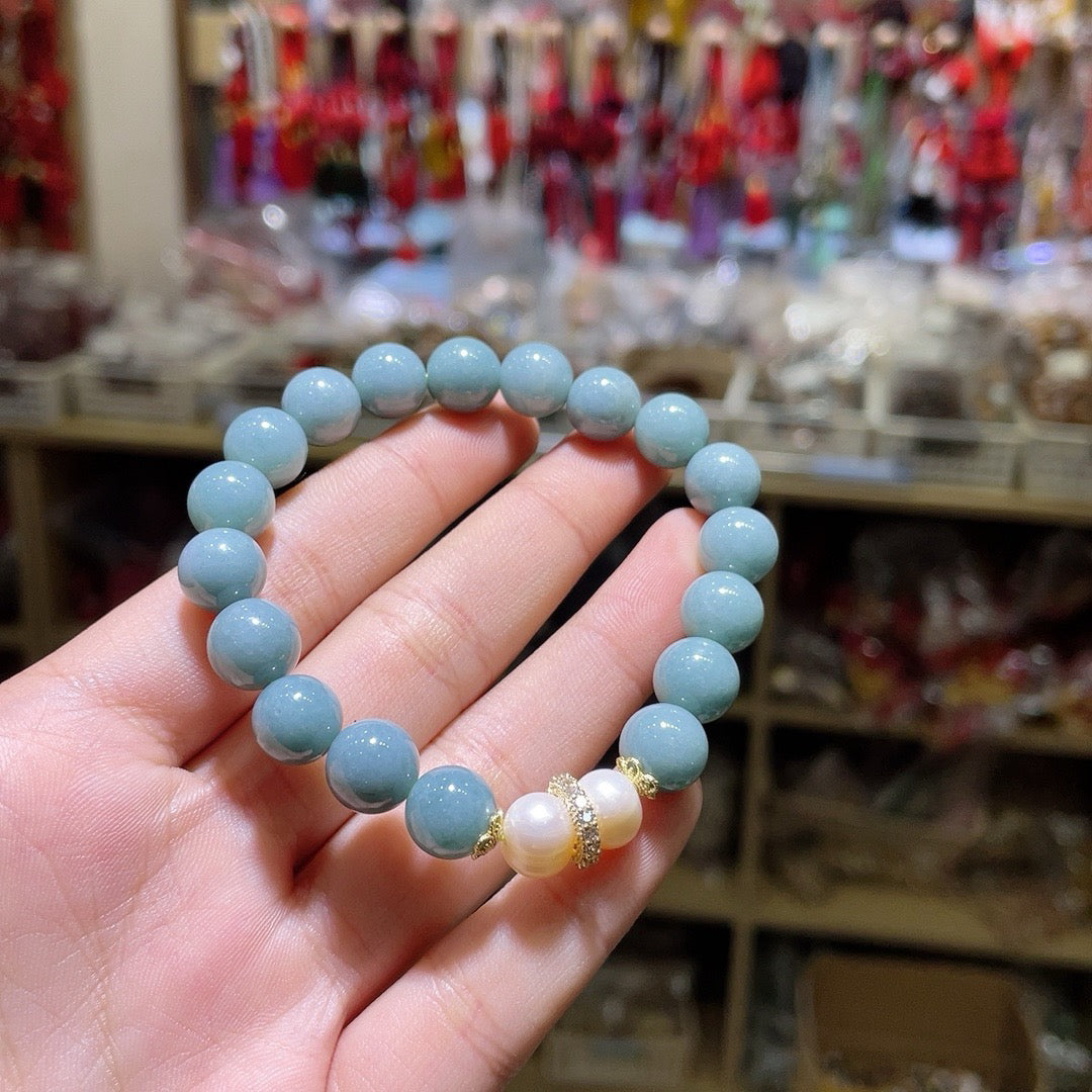 Blue water jade bracelet