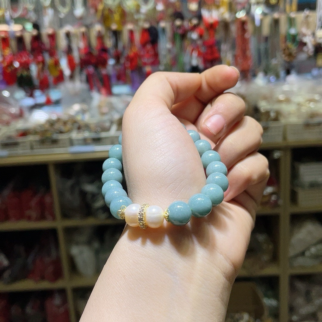 Blue water jade bracelet