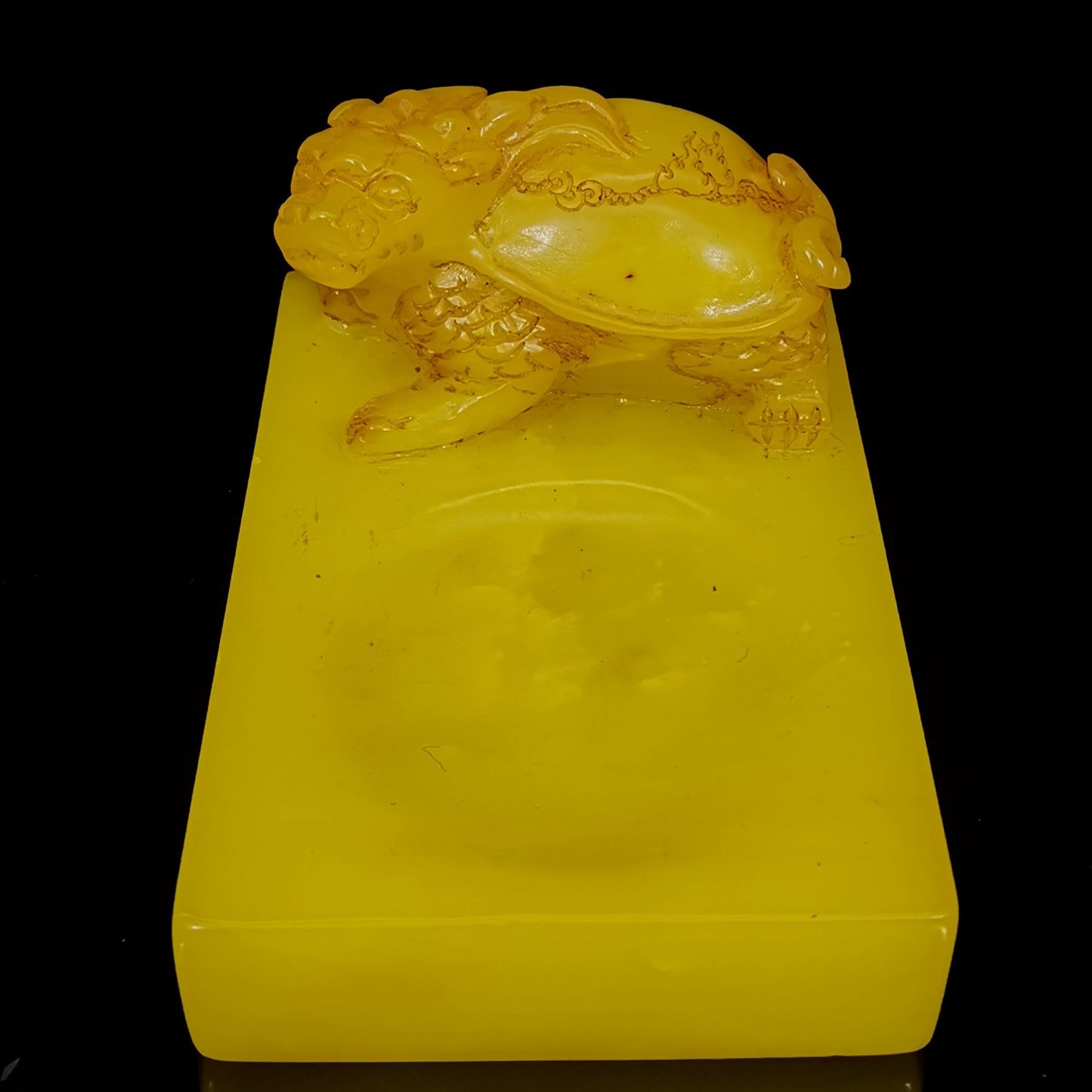 Chinese Antique Tian Huangshi Beast Inkstone