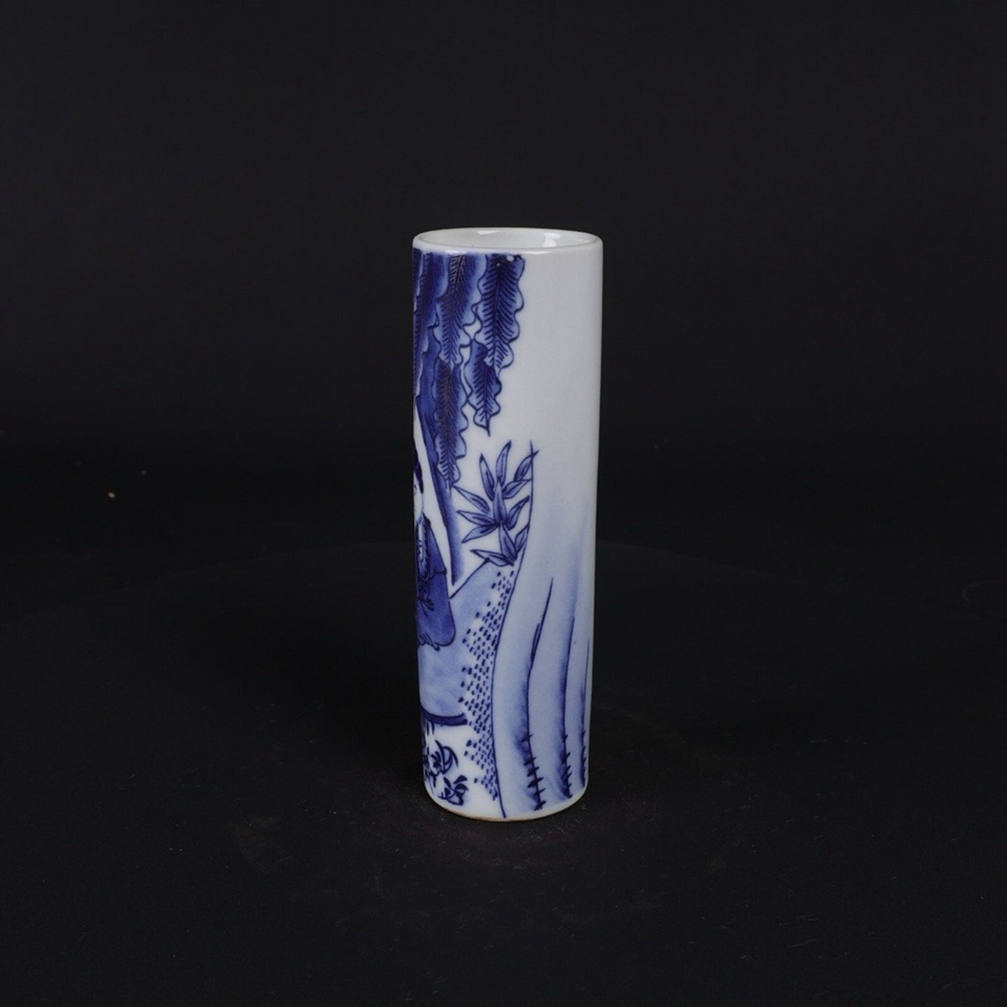 Blue and white lady reading picture pattern incense tube