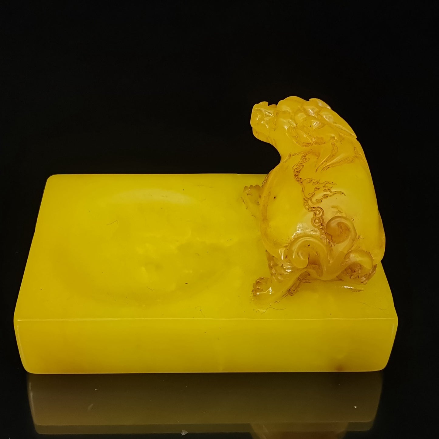 Chinese Antique Tian Huangshi Beast Inkstone