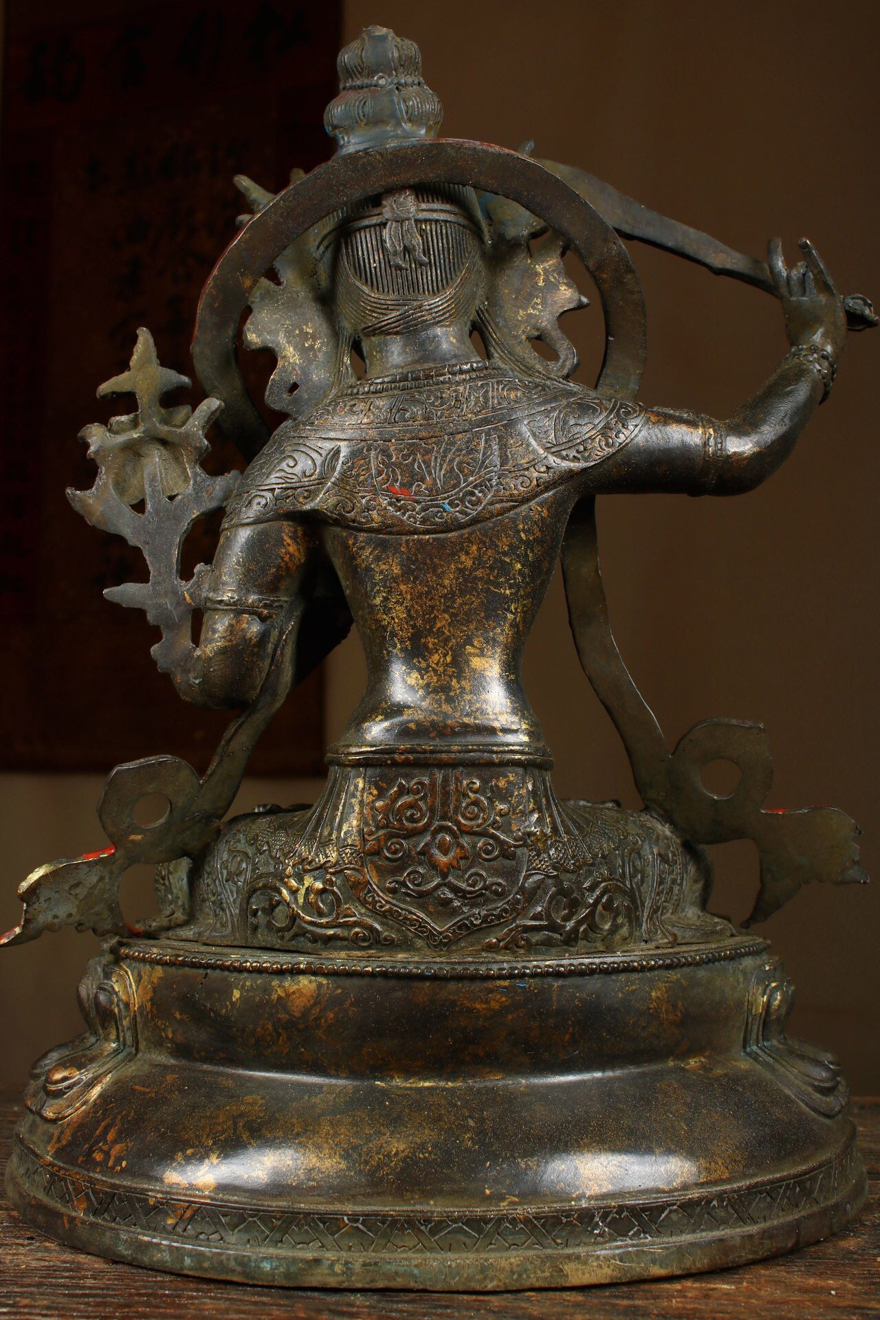 Chinese antique pure copper statue of Manjushri Bodhisattva