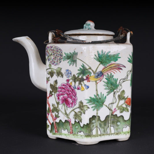 Pink Pastry Danhua Duozi Duofu Pattern Lifting Beam Pot
