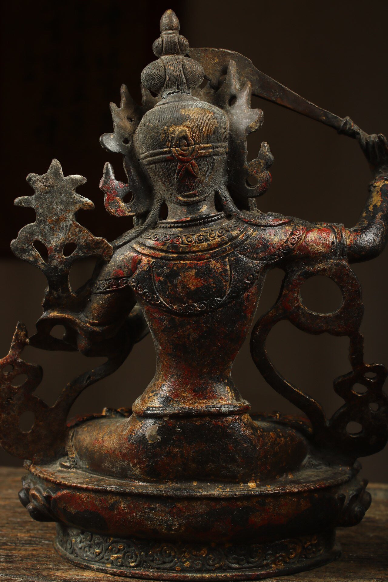 Chinese antique pure copper statue of Manjushri Bodhisattva