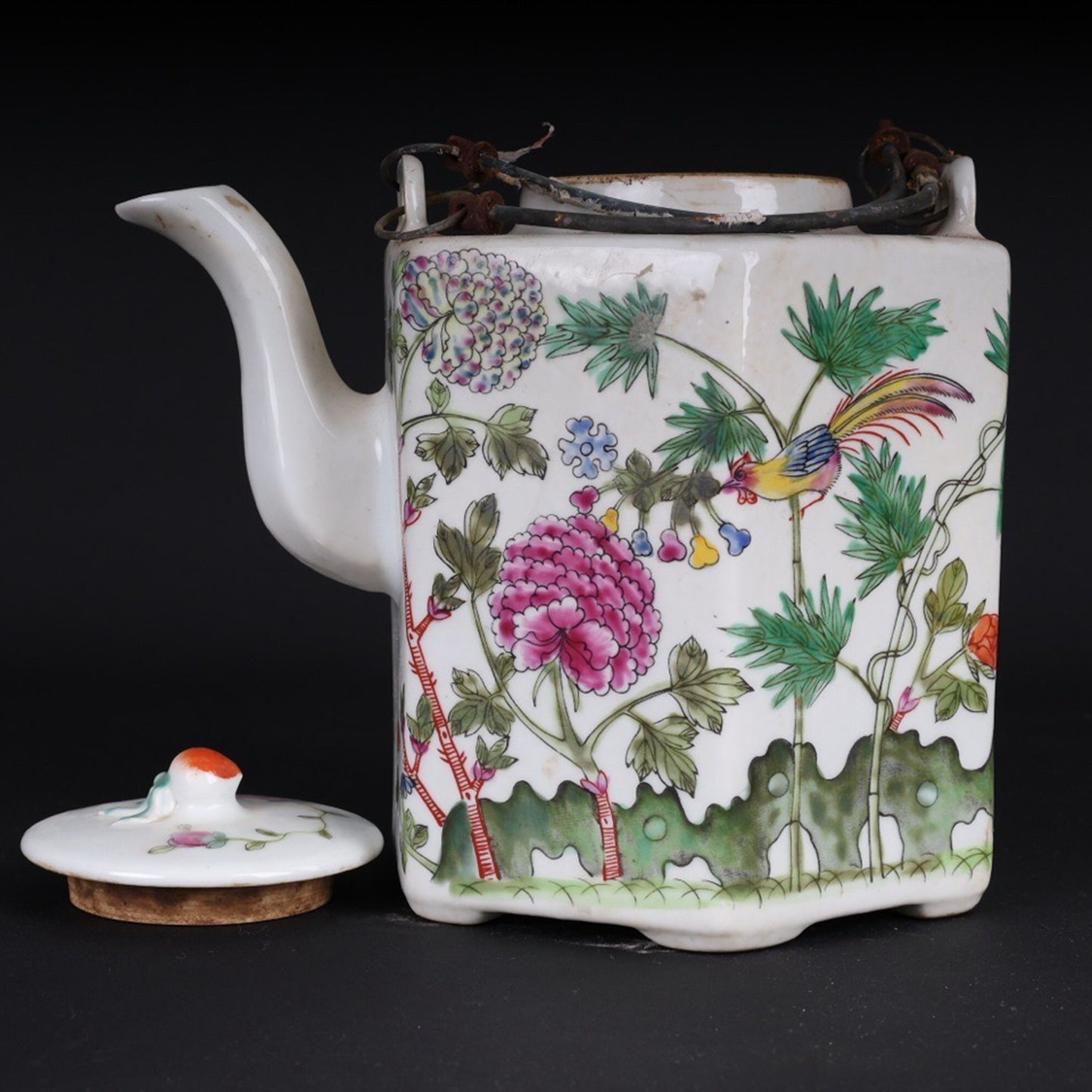 Pink Pastry Danhua Duozi Duofu Pattern Lifting Beam Pot
