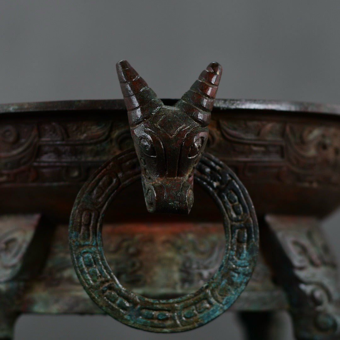 Chinese antique bronze fruit platter