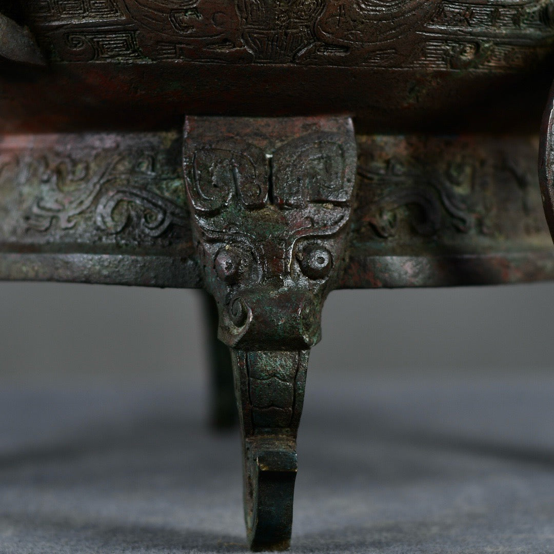 Chinese antique bronze fruit platter