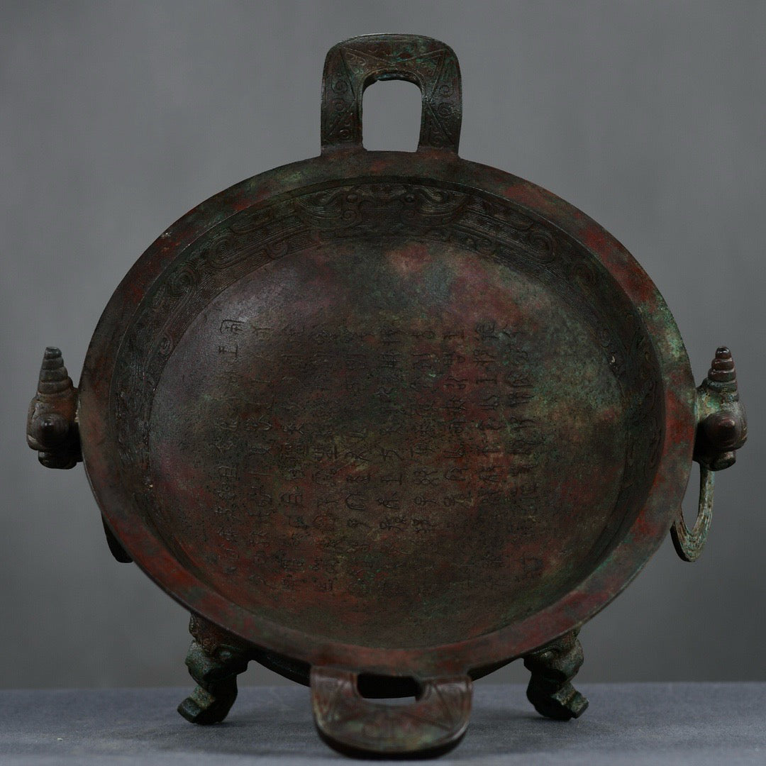 Chinese antique bronze fruit platter