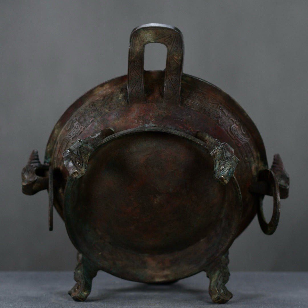Chinese antique bronze fruit platter