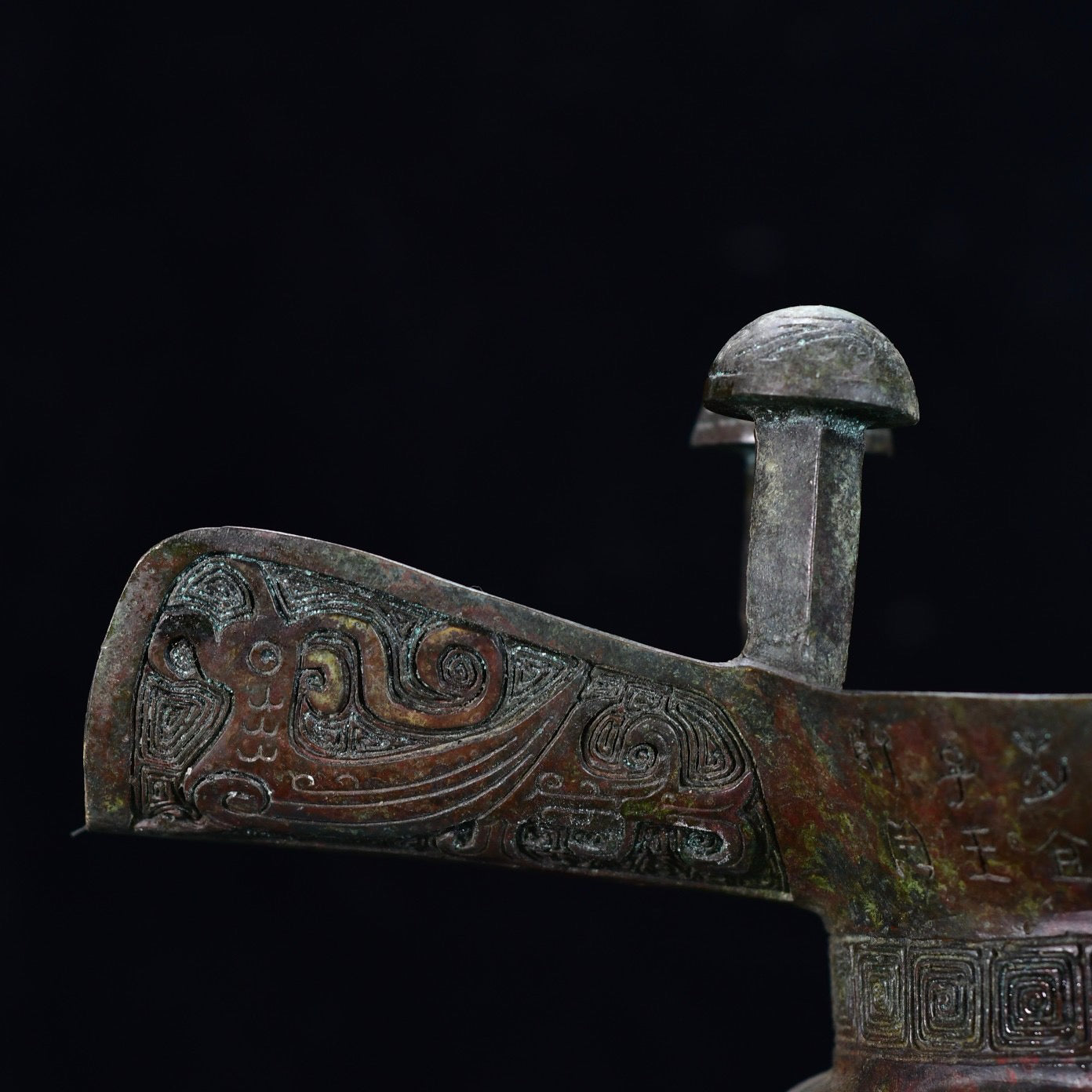 Chinese Antique Bronze Man Face Cup