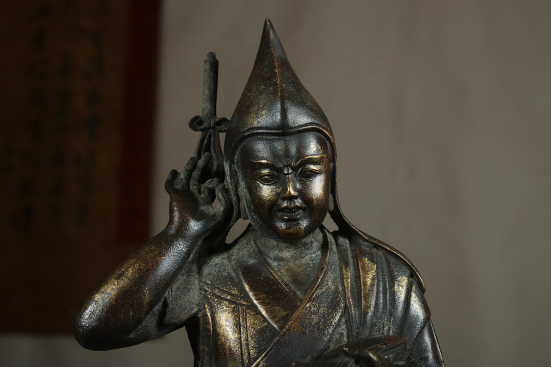 Chinese antique pure copper statue of Zongkhapa Buddha
