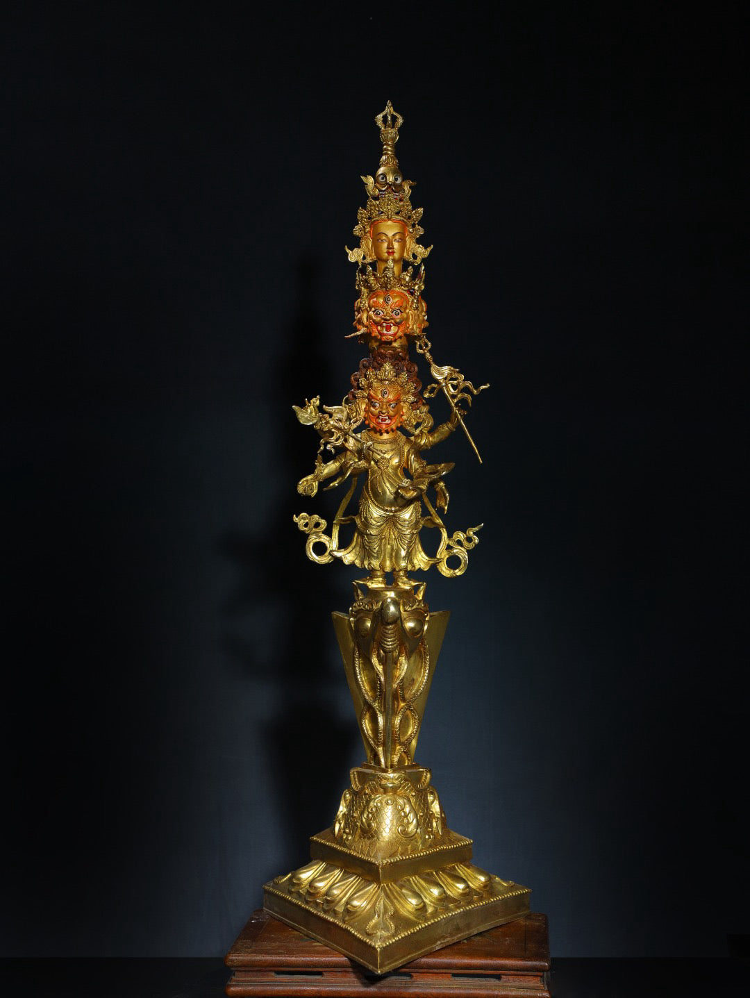 Chinese antique pure copper Mahakala Buddha statue