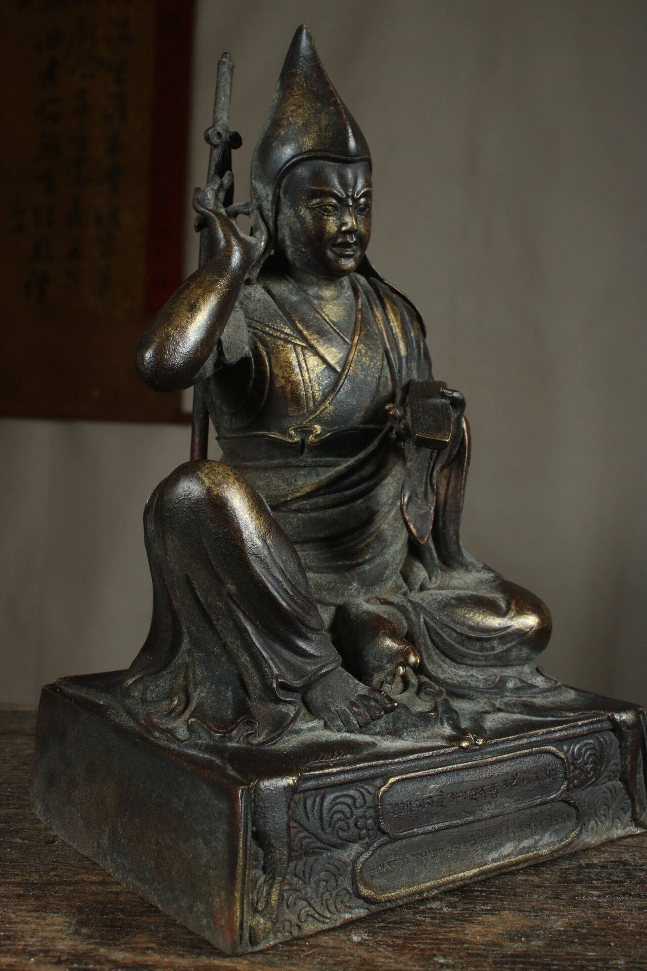 Chinese antique pure copper statue of Zongkhapa Buddha