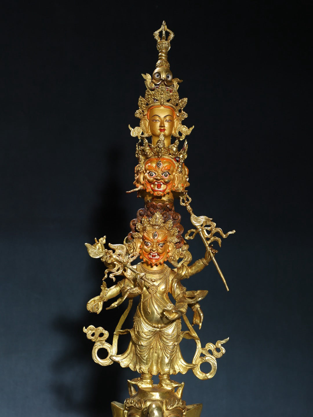 Chinese antique pure copper Mahakala Buddha statue